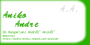 aniko andre business card